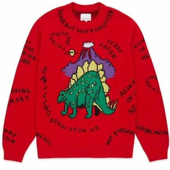 NWT Teddy Fresh red gone but not forgotten sweater size M - Picture 1 of 7
